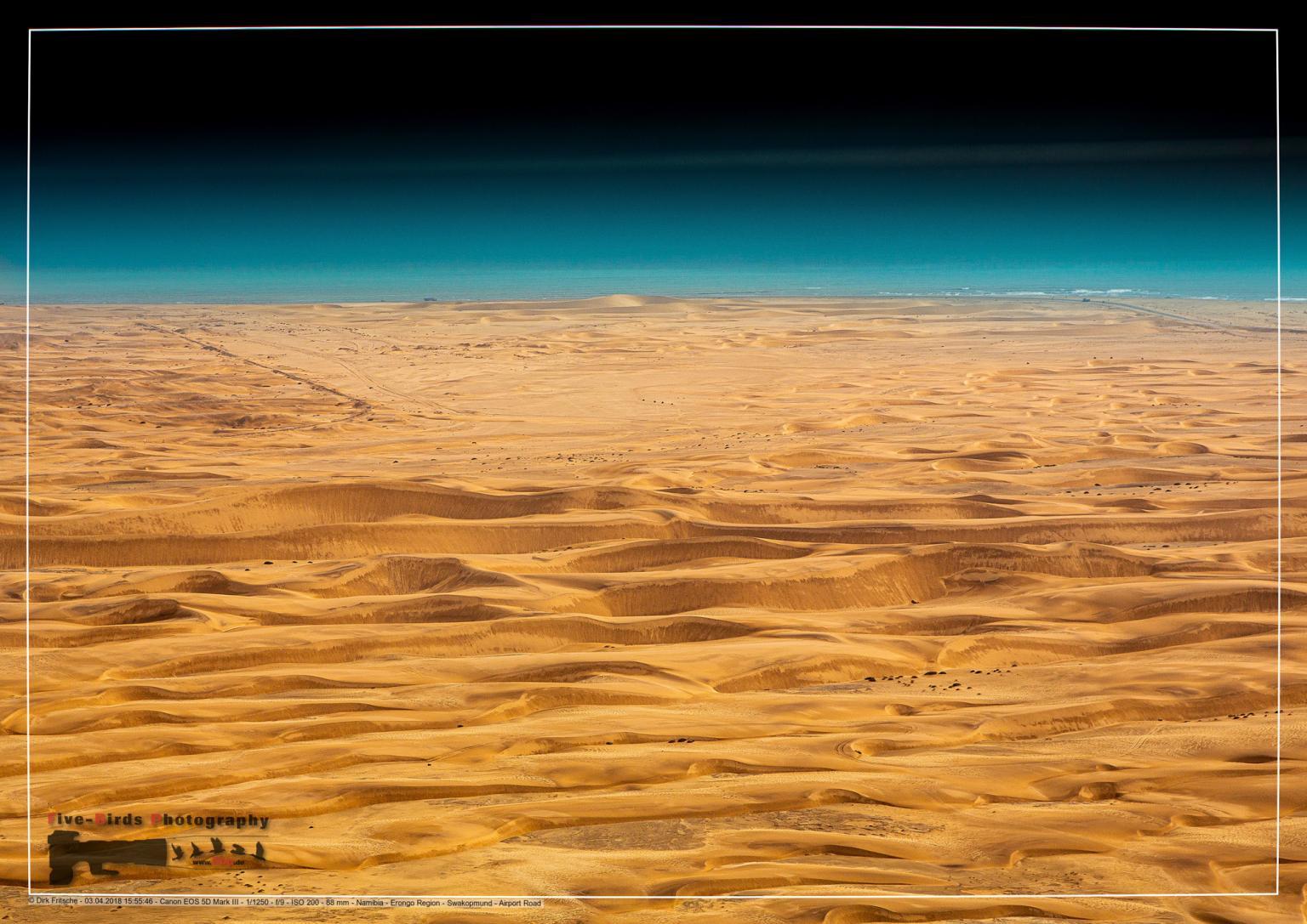 Aerial picture of the landscape of the Namib Desert in western Namibia