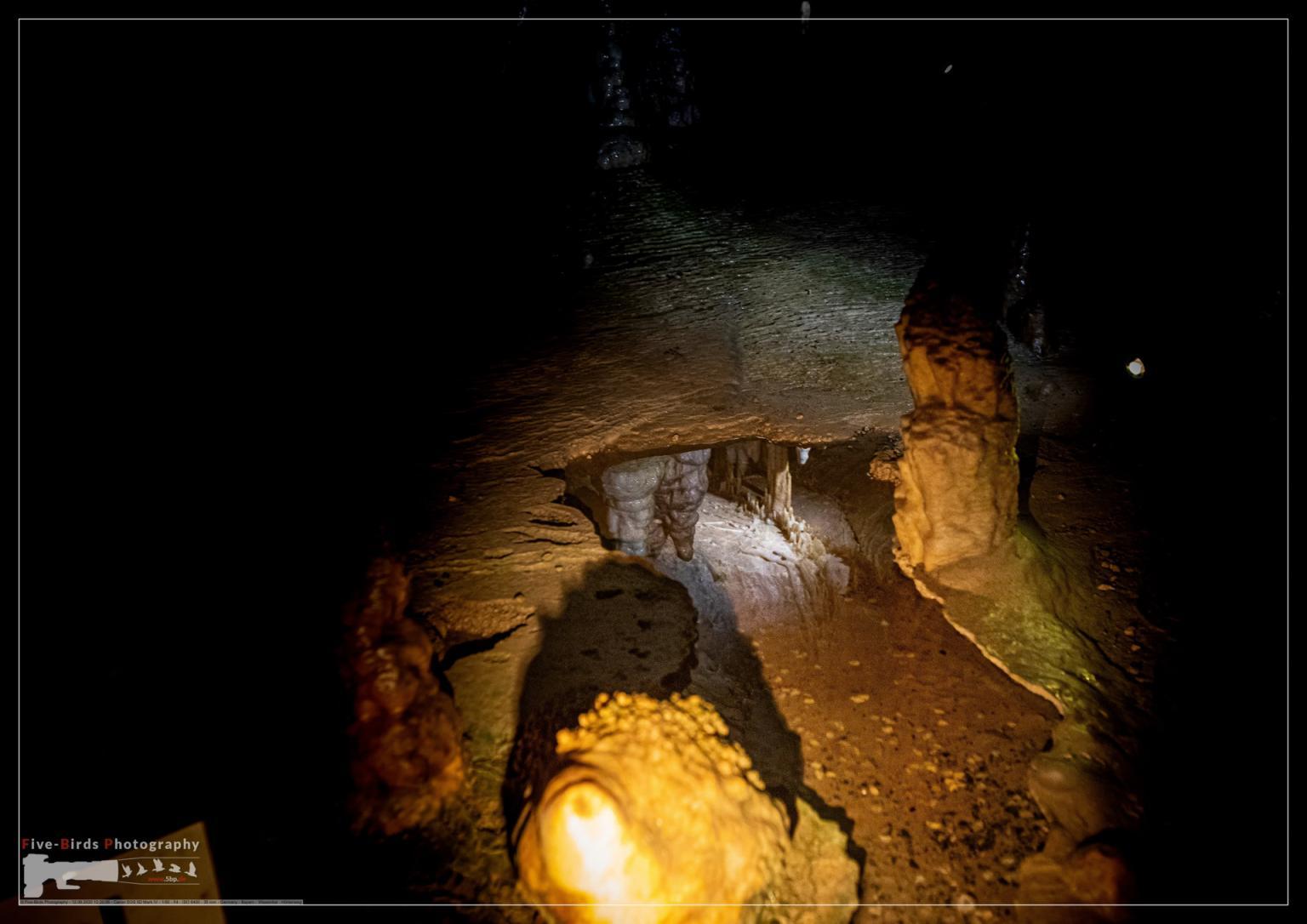 Interior photos of a stalactite cave in Franconian Switzerland in southern Germany